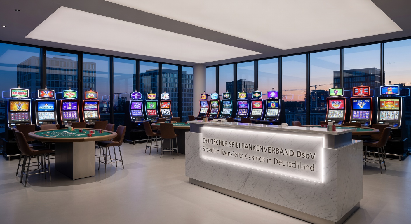 Grafik mit steigenden Umsatz-Kurven der deutschen Spielbanken von 2021 bis 2025, inklusive Balkendiagrammen für Besucherzahlen